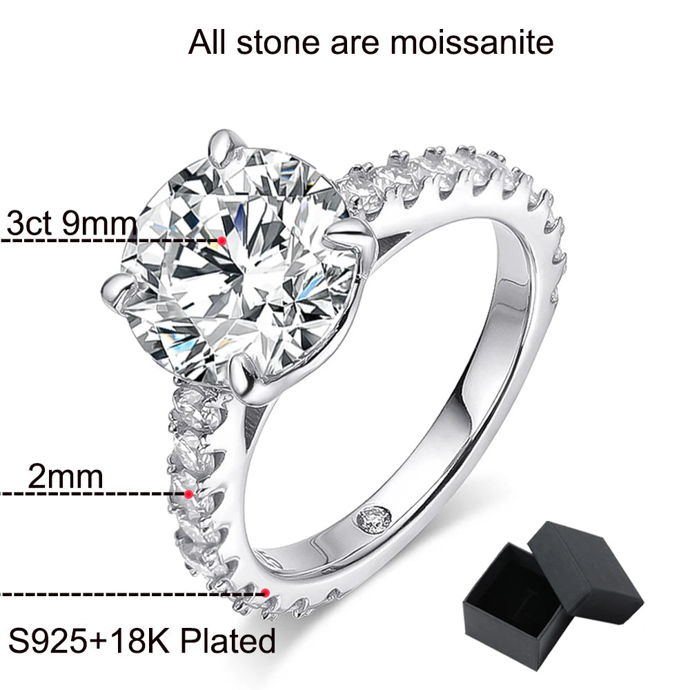 Conjunto de Anéis de Moissanite Amor Eterno