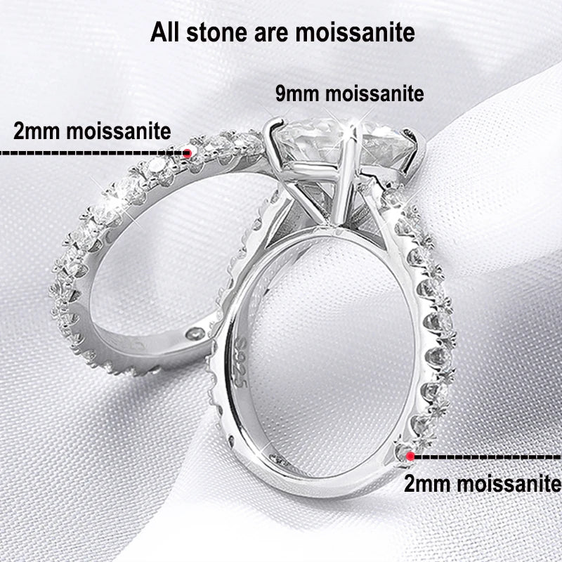 Conjunto de Anéis de Moissanite Amor Eterno