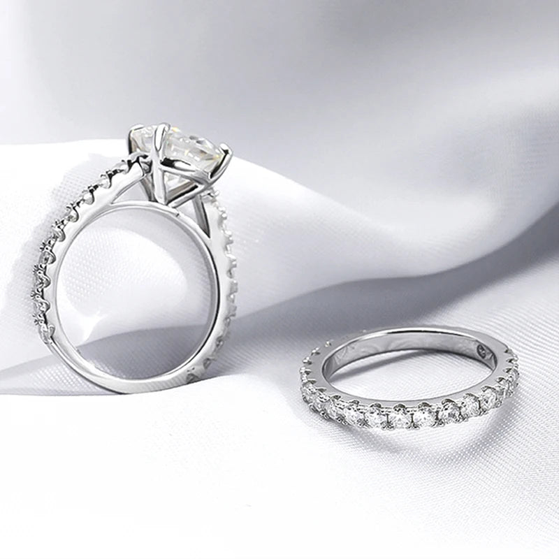 Conjunto de Anéis de Moissanite Amor Eterno