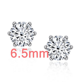 Brincos Solitários de  Moissanite Luxo 1 Quilate - 5 mm ou 6,5 mm