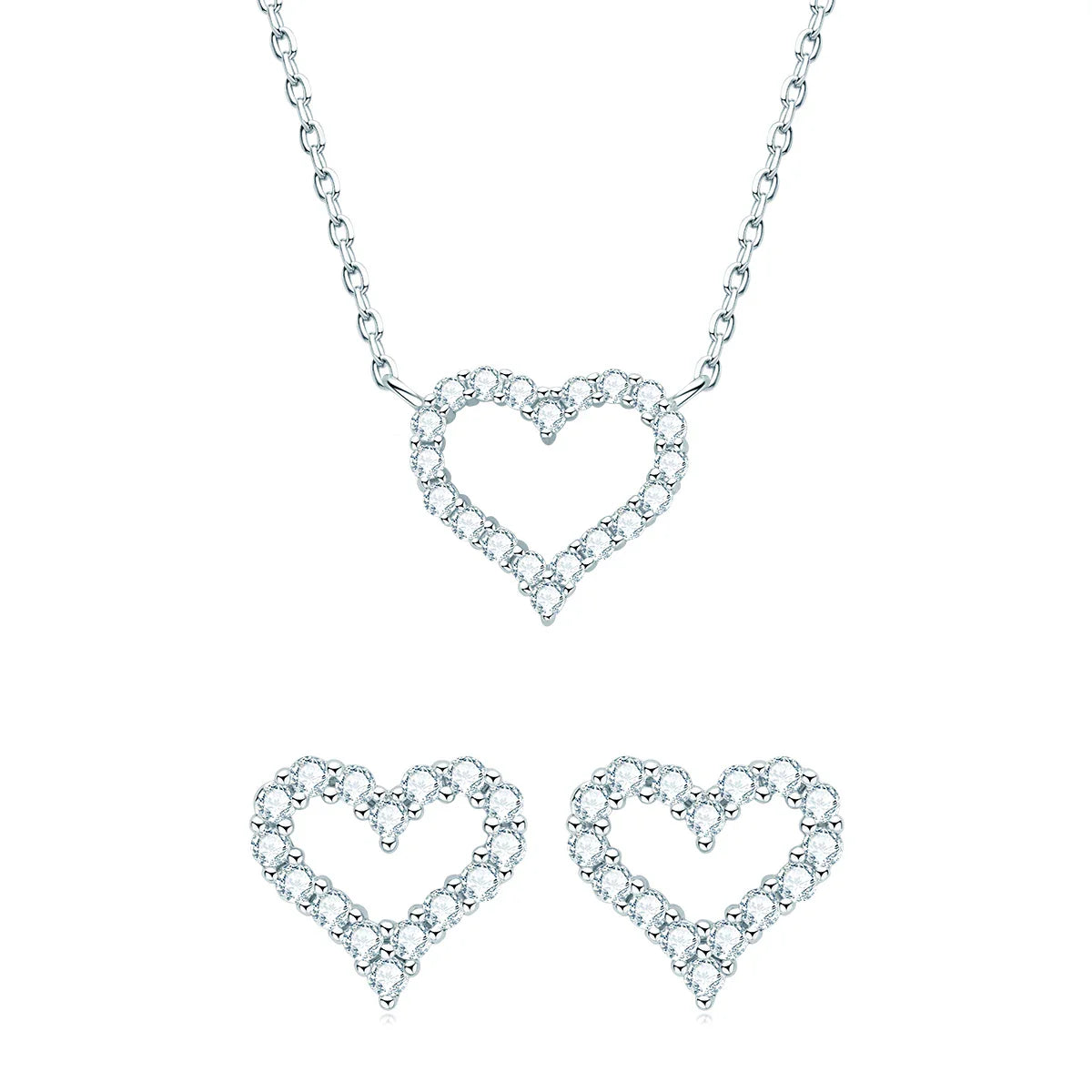 Conjunto de Jóias Moissanite Coração do Amor-Oferta Especial!