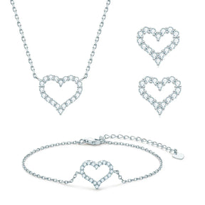 Conjunto de Jóias Moissanite Coração do Amor-Oferta Especial!