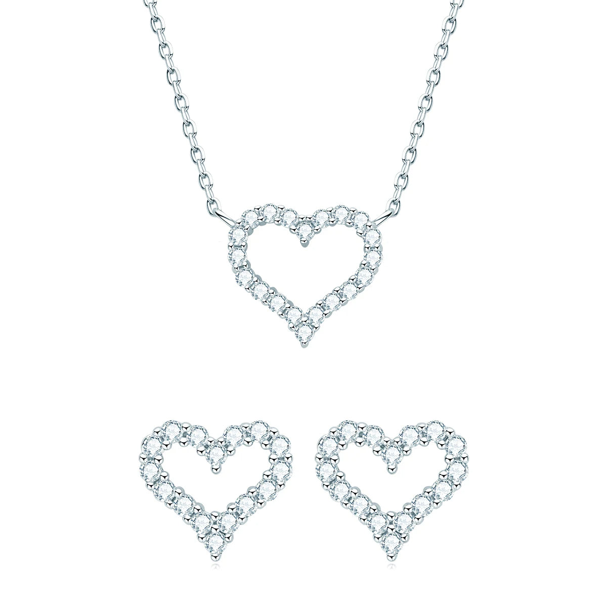 Conjunto de Jóias Moissanite Coração do Amor-Oferta Especial!